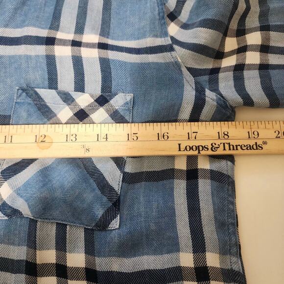 Rails Hunter Shirt Size S Lapis White Black Chambray Button Up lumberjack cabin - Picture 8 of 9